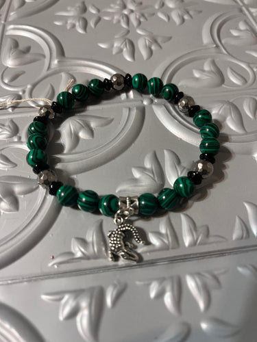 Green Malachite Alligator Mens Bracelet