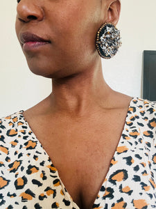 Flower Bomb Earrings - Cheetah Gal