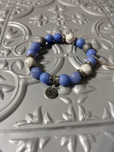 Load image into Gallery viewer, Blue Lite Stone Mens Bracelet