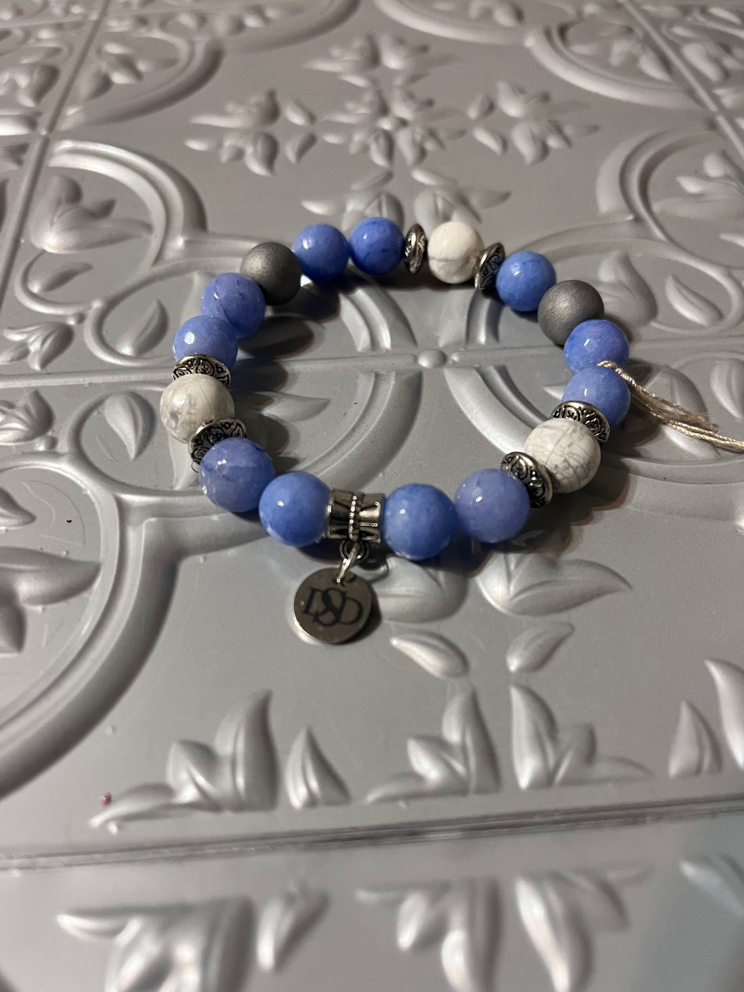 Blue Lite Stone Mens Bracelet