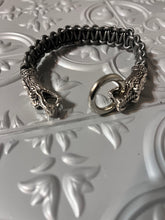 Load image into Gallery viewer, Pewter Braided Leather Dragonhead Mens Bracelet