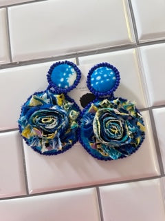 On the Flip Side Earrings - Blue Poppy