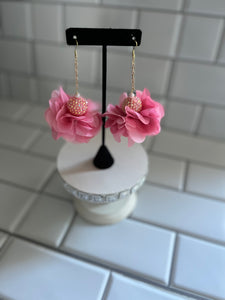 Multi-Pink Begonia Petal Drop Earrings