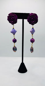 Purple Flower Bud Earrings