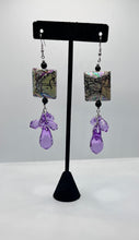 Load image into Gallery viewer, Purple Abstract Chandelier Earrings