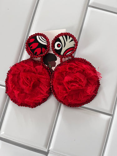 On the Flip Side Earrings- Red Luxe