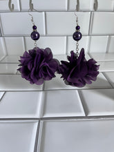 Load image into Gallery viewer, Purple Begonia Petal Drop Earrings