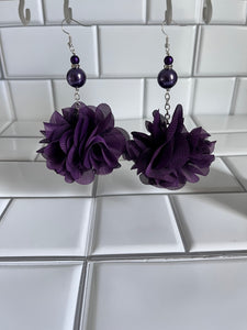 Purple Begonia Petal Drop Earrings