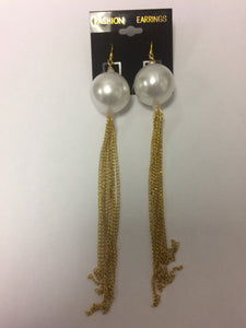 Dancing Pearl Earrings -Gold