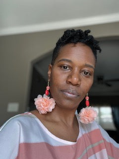 Peach Begonia Petal Drop Earrings