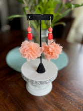 Load image into Gallery viewer, Peach Begonia Petal Drop Earrings