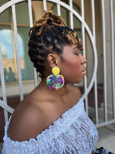 On the Flip Side Earrings - Lemon Confetti