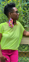 Load image into Gallery viewer, Curly CueTee Earrings- Neon Tye Dye