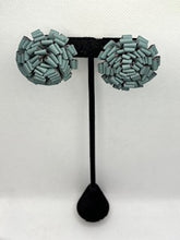 Load image into Gallery viewer, Dahlia Leather Flower Studs - Teal