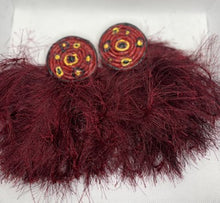 Load image into Gallery viewer, Fluffy Dreamcicle Earrings- Cranberry