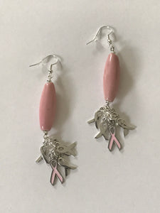 Pink Ribbon Awareness Breast Cancer Earrings