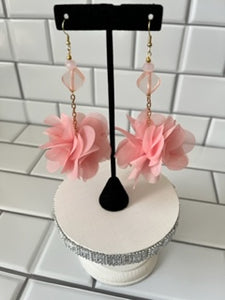 Pink Begonia Petal Drop Earrings