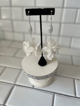 Load image into Gallery viewer, White Begonia Petal Drop Earrings