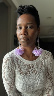 Lavender Begonia Petal Drop Earrings